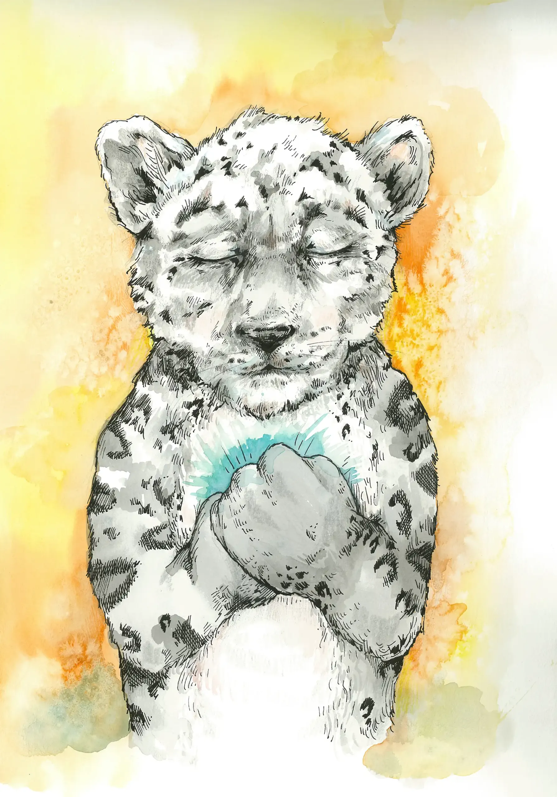 Sample illustration from Micah and the Worry Stone showing Micah using a coping skill