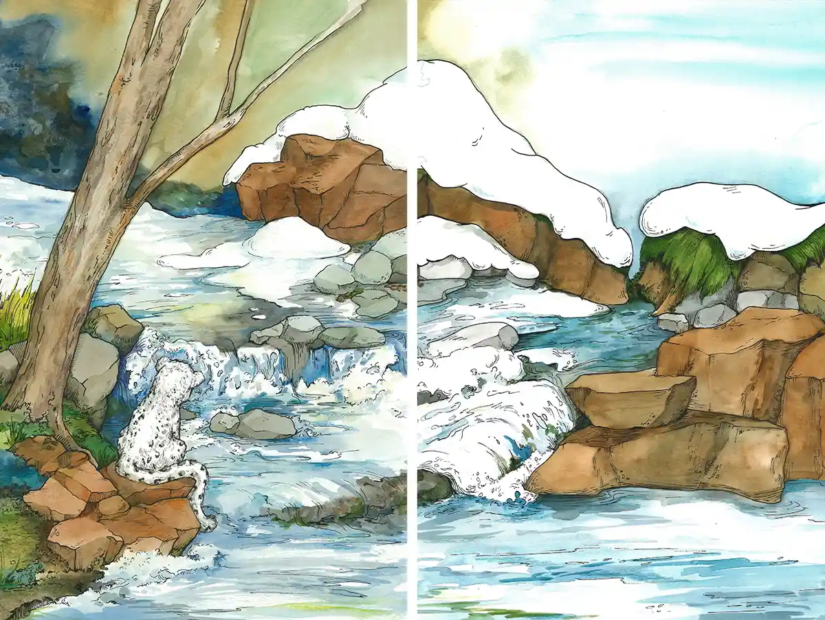 An illustration from Micah and the Worry Stone